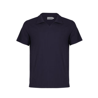 Mens Collared Top - Deep Blue