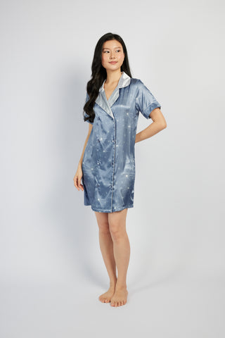 Short Sleeve Dress - Starry Blue