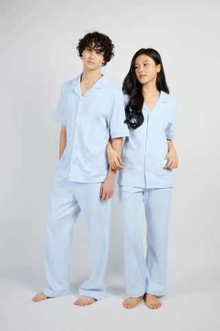 Good Night Short Sleeve Top - Baby Blue