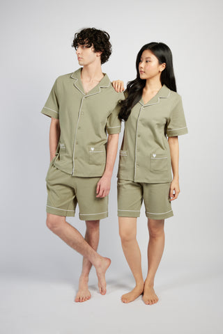 Good Night Short Sleeve Top - Sage Green